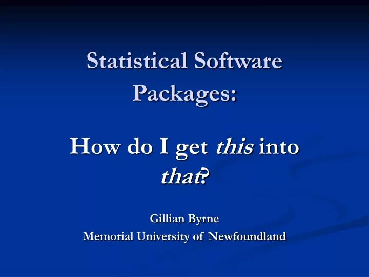 statistical software packages