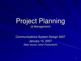 project planning management