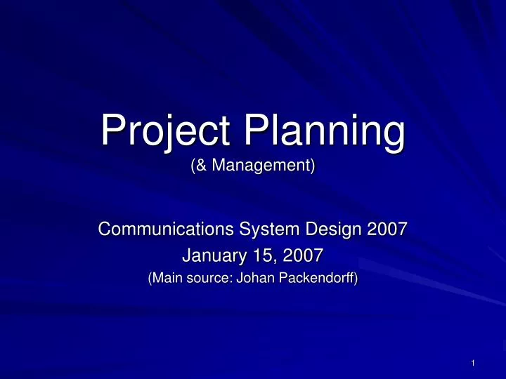 project planning management
