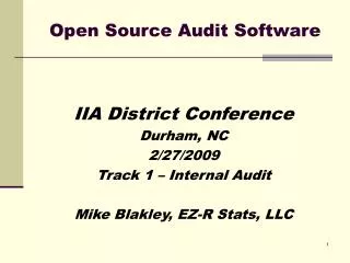 Open Source Audit Software