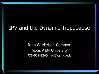 IPV and the Dynamic Tropopause