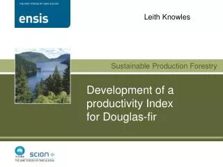 Development of a productivity Index for Douglas-fir