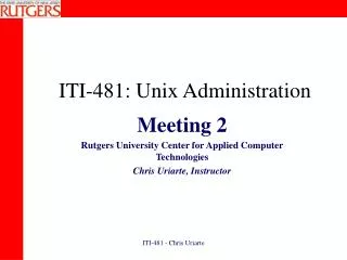 ITI-481: Unix Administration