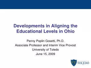 Developments in Aligning the Educational Levels in Ohio