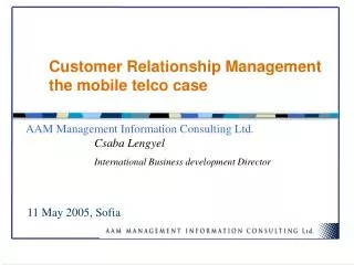 Customer Relationship Management the mobile telco case