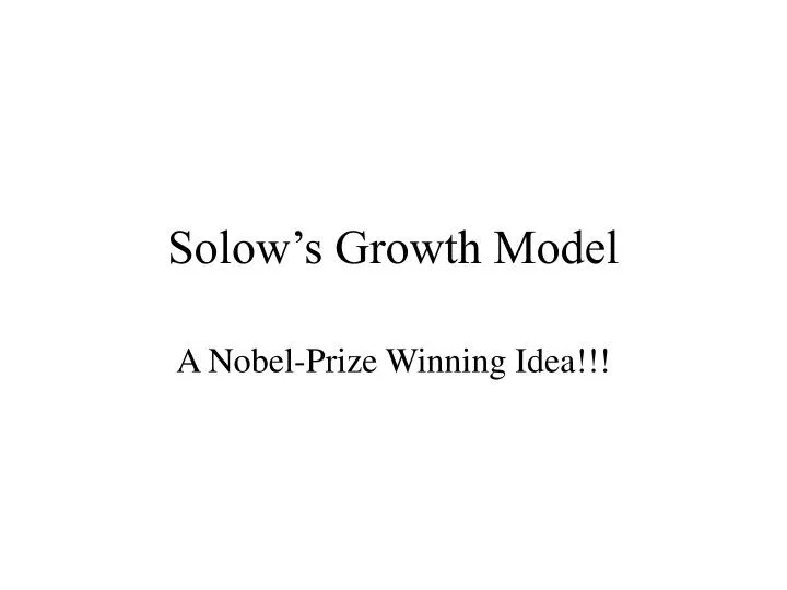 solow s growth model
