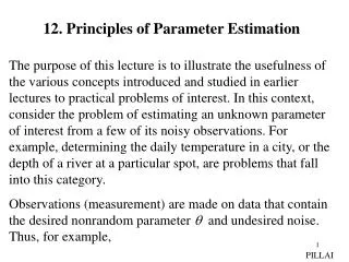 12. Principles of Parameter Estimation