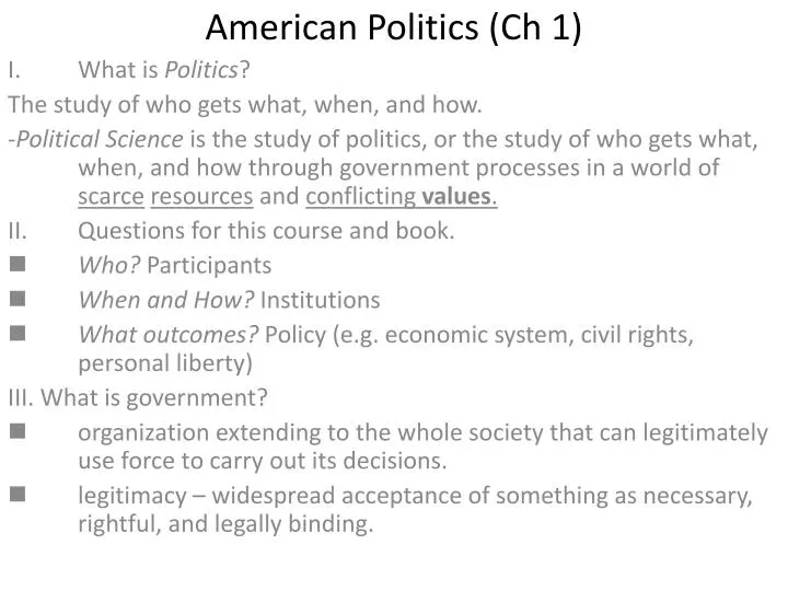 american politics ch 1