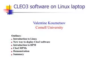 CLEO3 software on Linux laptop