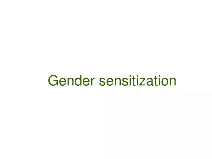 gender sensitization