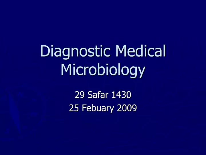 diagnostic medical microbiology