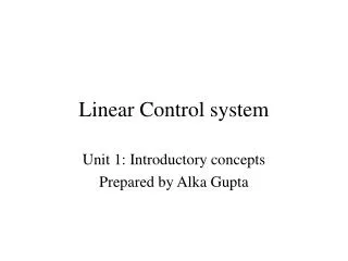 Linear Control system
