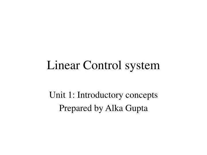 linear control system