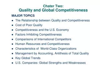 Chater Two: Quality and Global Competitiveness