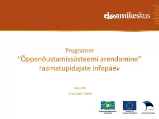 Programm “Õppenõustamissüsteemi arendamine” raamatupidajate infopäev