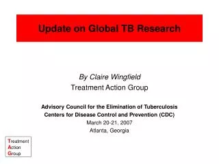 Update on Global TB Research