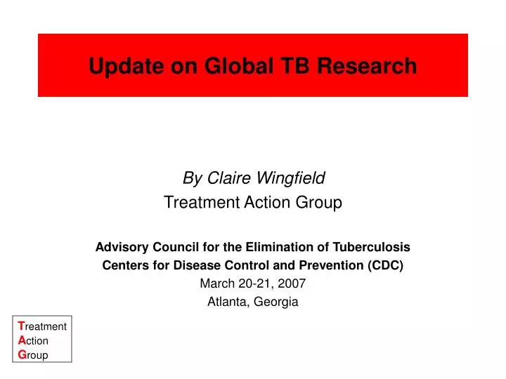 update on global tb research