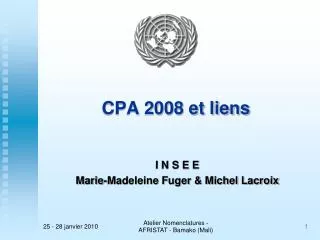 CPA 2008 et liens