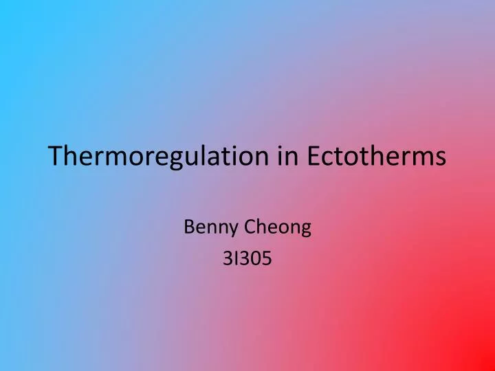 thermoregulation in ectotherms