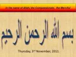Thursday, 3 rd November, 2011. - slide 1