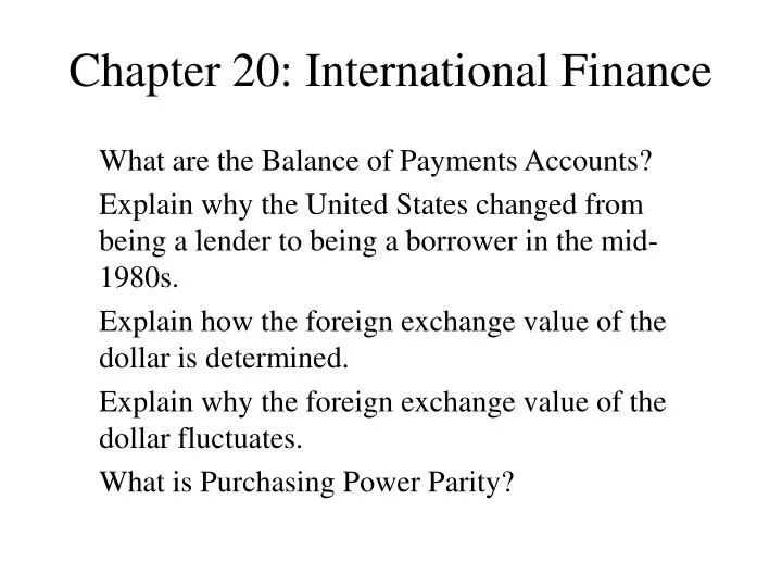 chapter 20 international finance