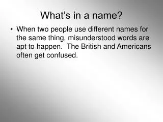 What’s in a name?