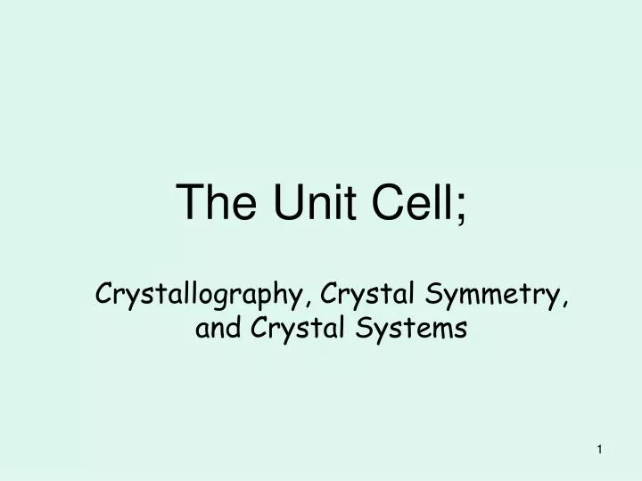 the unit cell