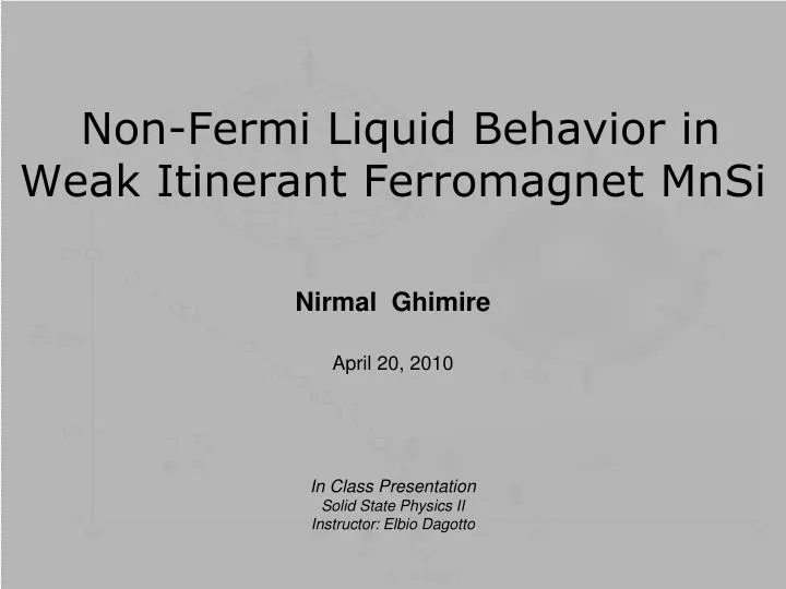 non fermi liquid behavior in weak itinerant ferromagnet mnsi