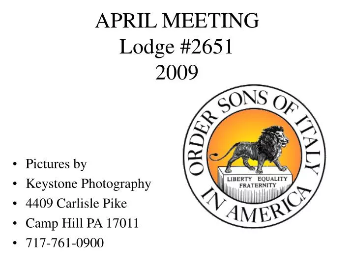 april meeting lodge 2651 2009