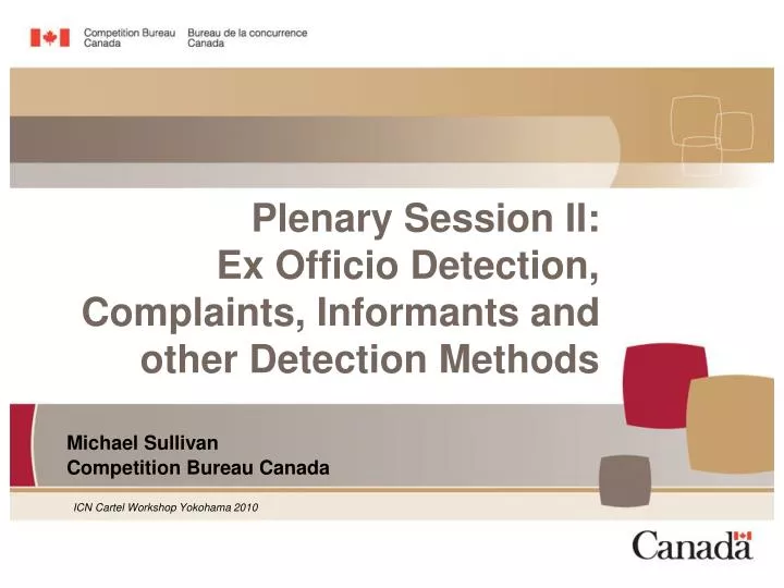 plenary session ii ex officio detection complaints informants and other detection methods