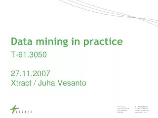 Data mining in practice
