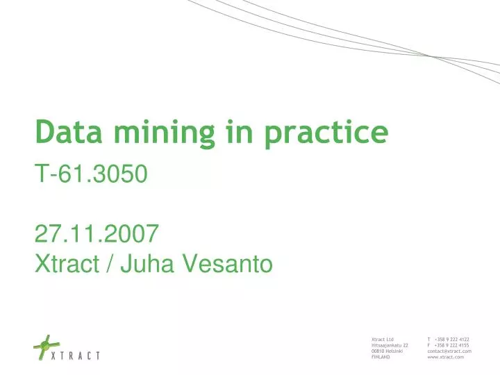 data mining in practice