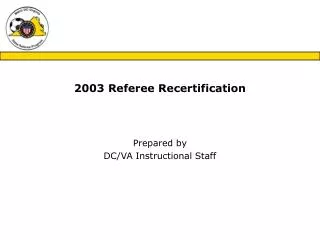 2003 Referee Recertification