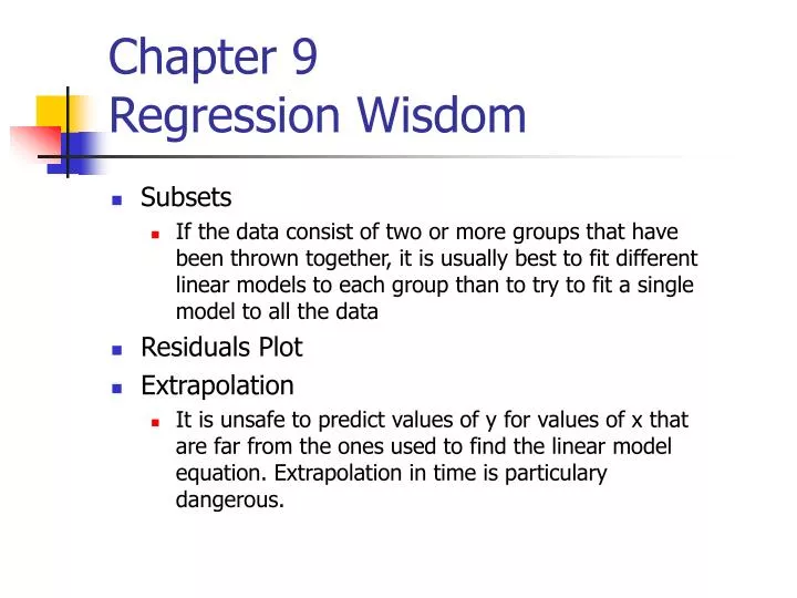 chapter 9 regression wisdom