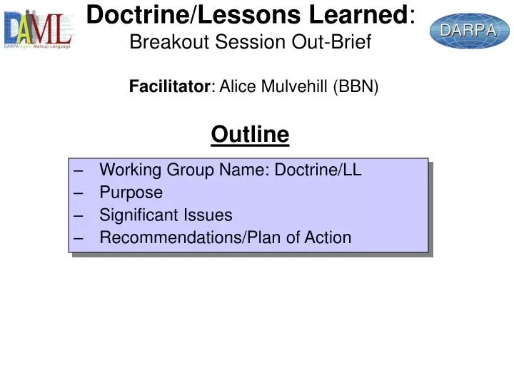 doctrine lessons learned breakout session out brief