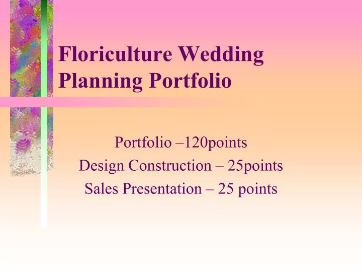 floriculture wedding planning portfolio