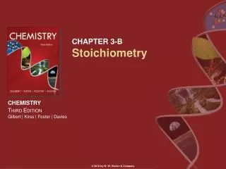 CHAPTER 3-B Stoichiometry