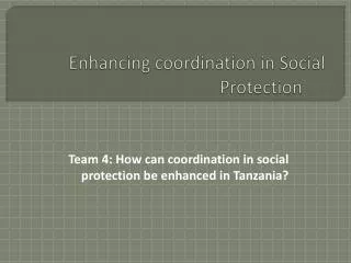 Enhancing coordination in Social Protection