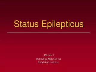 Status Epilepticus