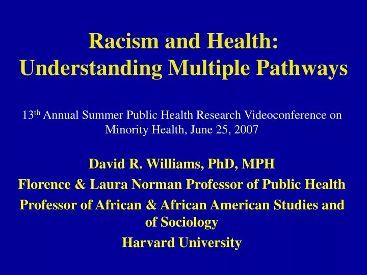 racism and health understanding multiple pathways