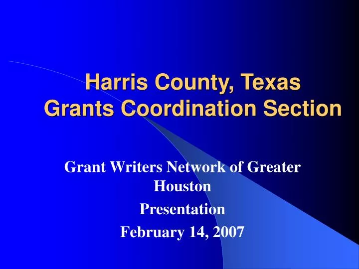 harris county texas grants coordination section