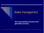 Sales management - slide 1