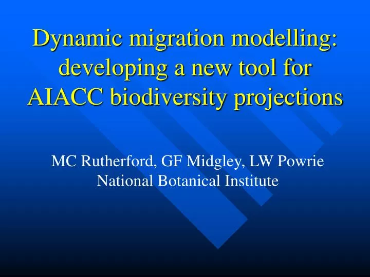 dynamic migration modelling developing a new tool for aiacc biodiversity projections