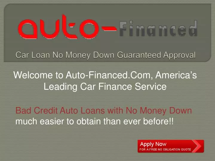car loan no money down guaranteed approval