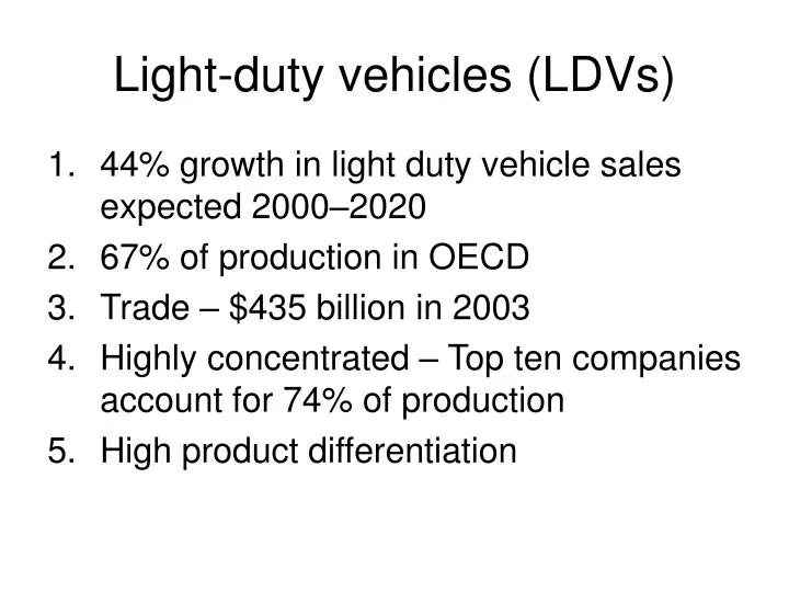 light duty vehicles ldvs