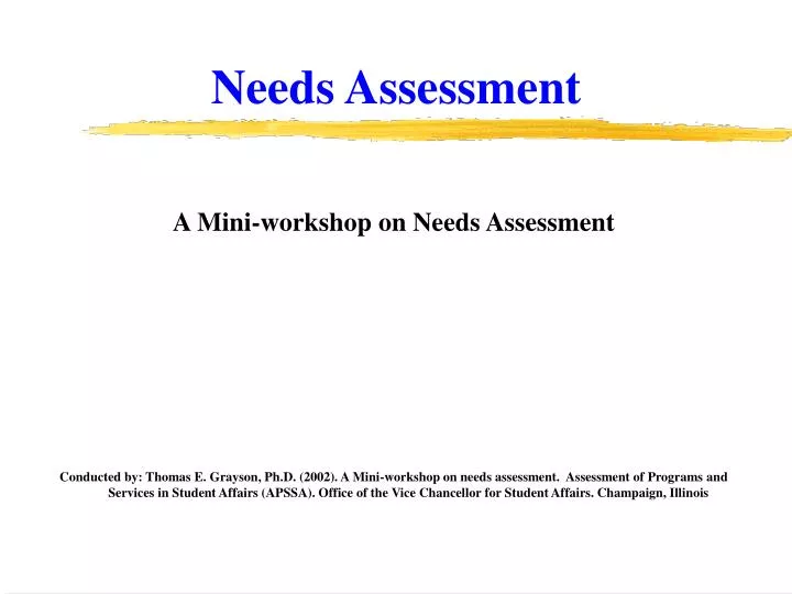 needs assessment