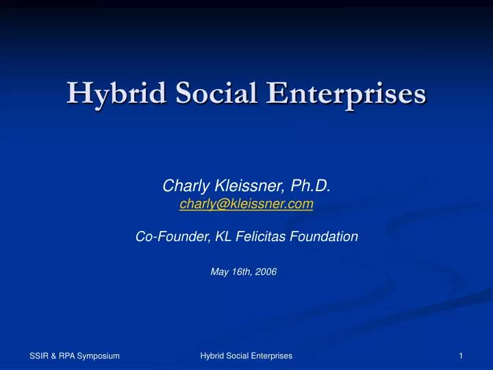 hybrid social enterprises