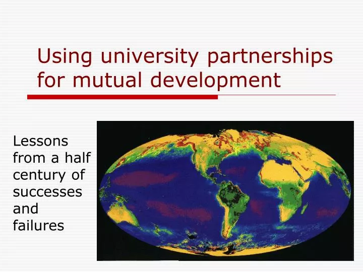 using university partnerships for mutual development