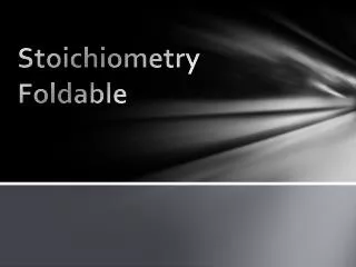 Stoichiometry Foldable