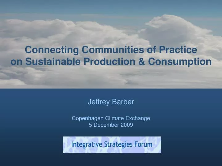 connecting communities of practice on sustainable production consumption